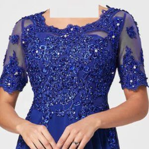 # 7 - Rhinestone & Lace Prom Evening Dress - ( Brand New )